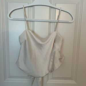 Aritzia satin tank top with tie back